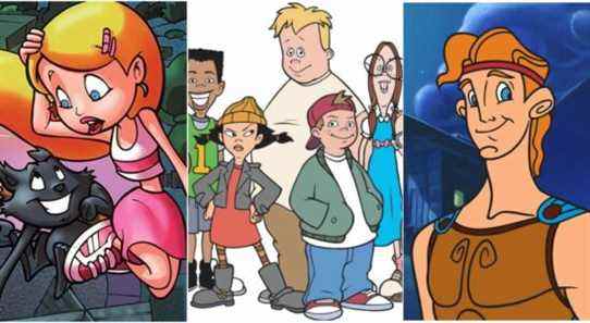 left to right: Sabrina the Animated Series, Recess, and Hercules Animated Series