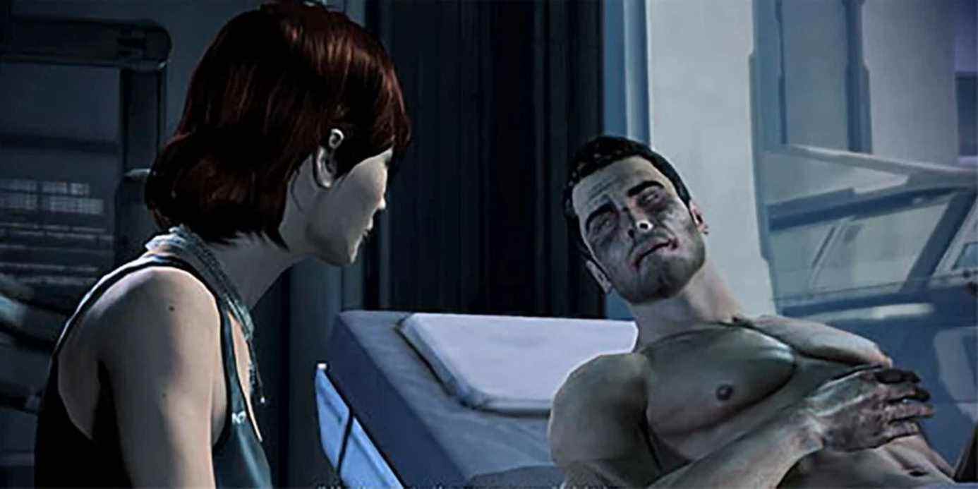 Shepard parle à Kaidan à l'hôpital, où ils peuvent annuler une relation passée avec lui
