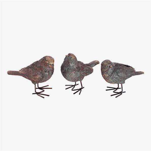Oiseaux en bronze (Ensemble de 3)