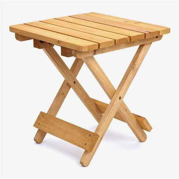 Table de jardin carrée pliante en bois