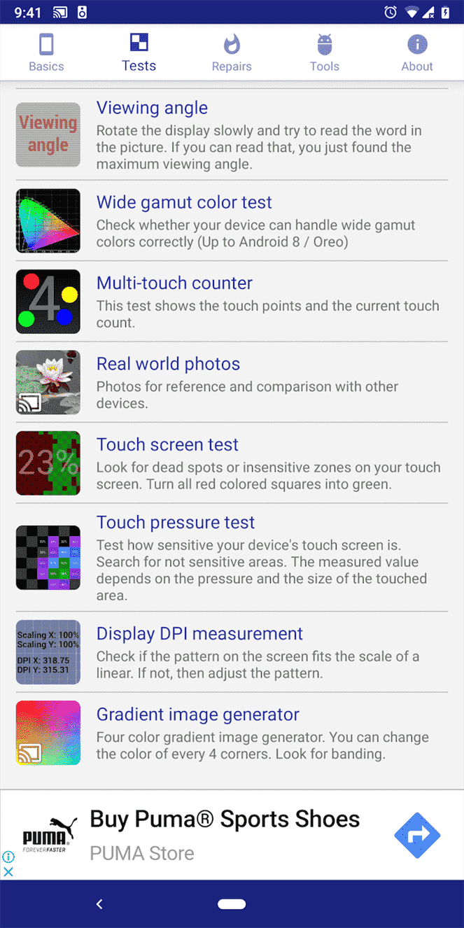 Afficher la liste des testeurs des tests de l'application Android