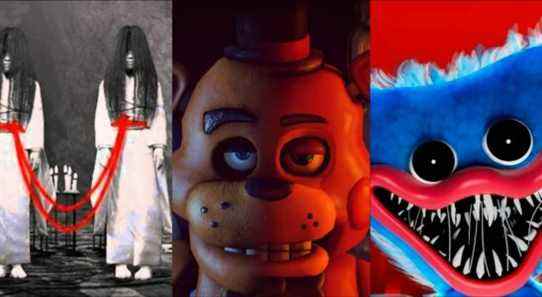 Scary dolls from Fatal Frame, Five Nights at Freddy's, and Poppy Playtime