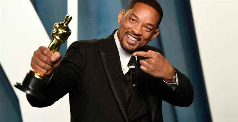 Will Smith arrives at the Vanity Fair Oscar Party on Sunday, March 27, 2022, at the Wallis Annenberg Center for the Performing Arts in Beverly Hills, Calif. (Photo by Evan Agostini/Invision/AP)