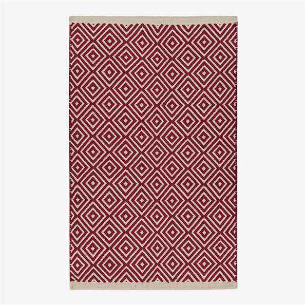 Indian Arts Fair Trade Diamond Weave 100% coton Handloom Tapis avec bordure finie cousue 