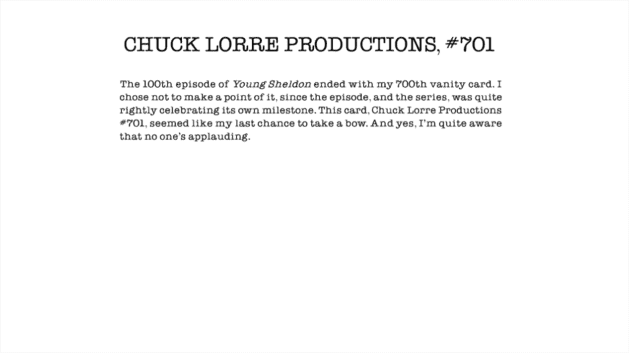 Carte de titre Chuck Lorre 701