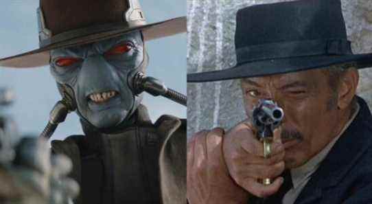 Split image of Cad Bane in The Book of Boba Fett and Lee Van Cleef in For a Few Dollars More