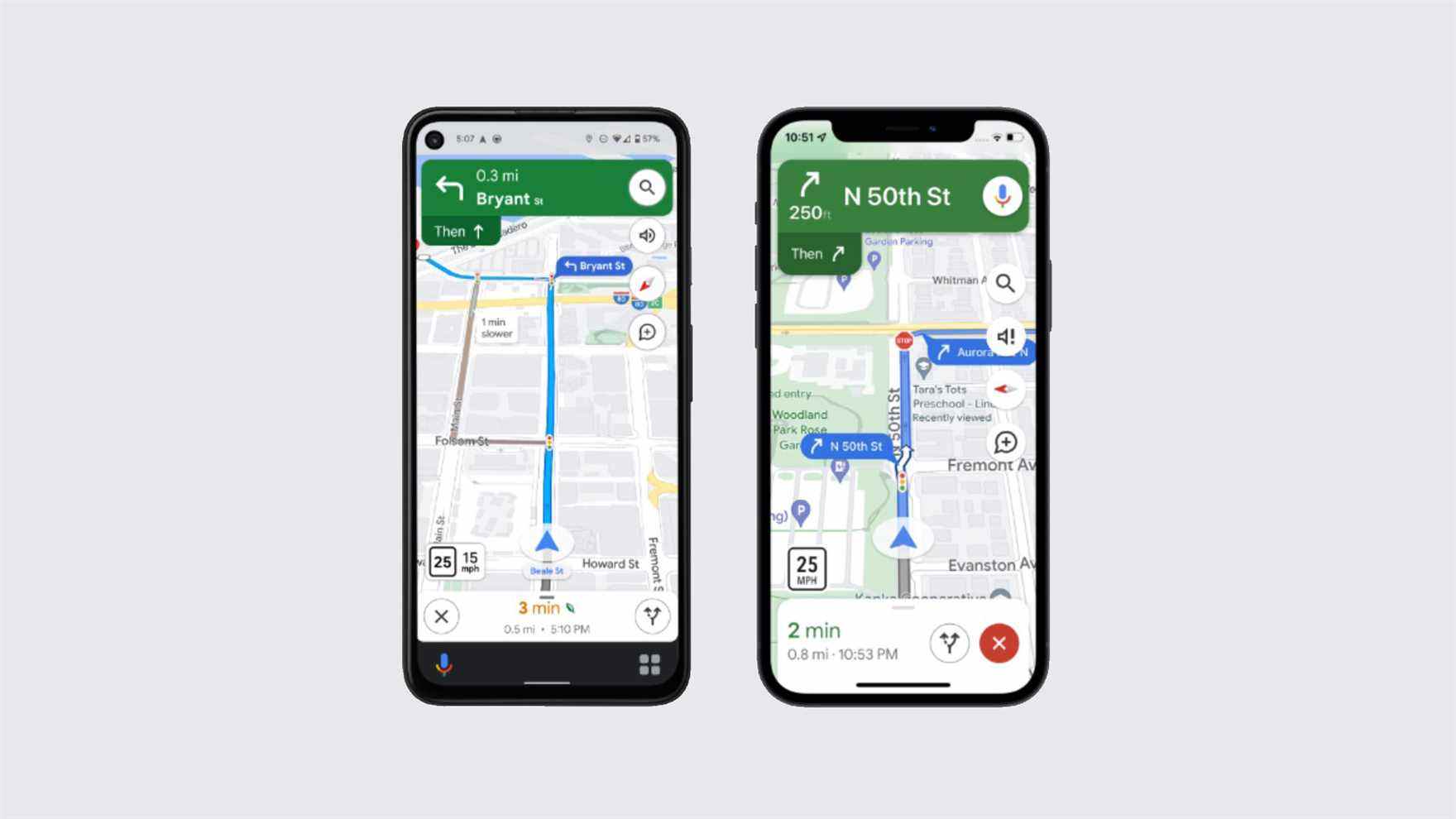 google maps nouveau design détaillé sur android et iphone