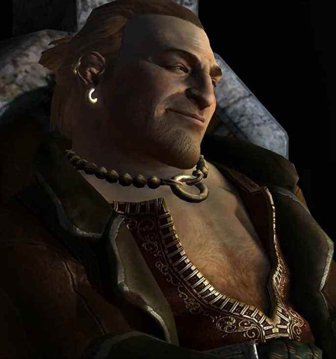 Varric a l'air suffisant dans Dragon Age 2.