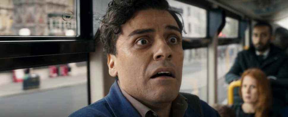 Oscar Isaac Steven shocked in Bus Moon Knight
