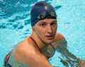 Lia Thomas, une femme transgenre, termine le 200 mètres nage libre pour l'Université de Pennsylvanie lors d'une rencontre de natation de la Ivy League contre l'Université Harvard à Cambridge, Mass., le 22 janvier 2022.  