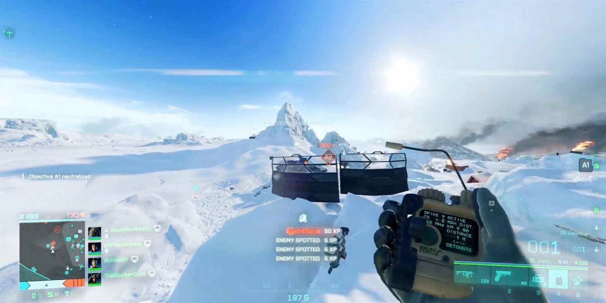 Battlefield 2042 - C5 Explosive - Le joueur fait exploser un tank avec une détonation à distance 