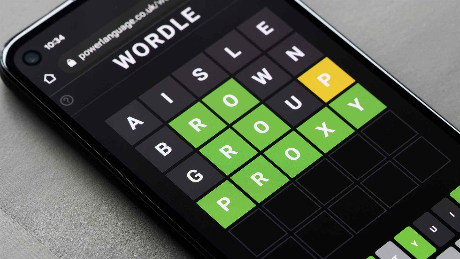 Wordle sur un écran de smartphone