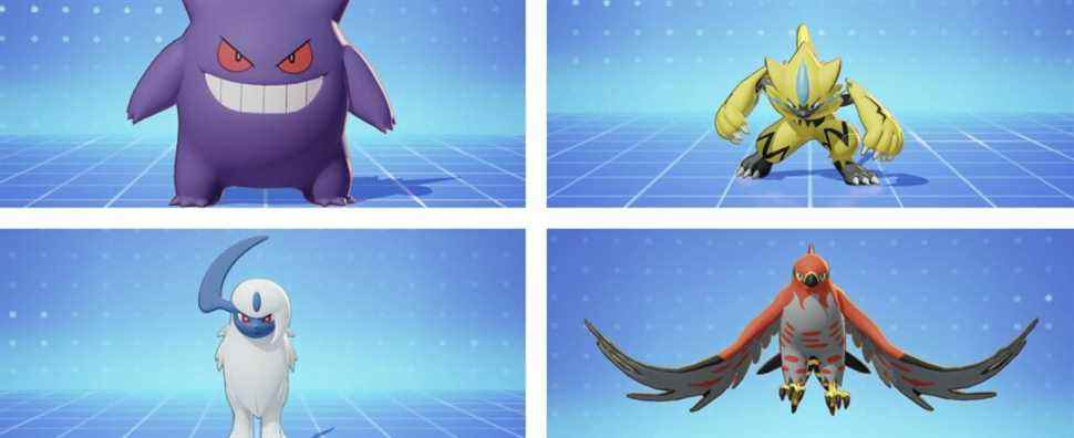 Pokemon Unite Speedsters Gengar, Zeraora, Absol, and Talonflame