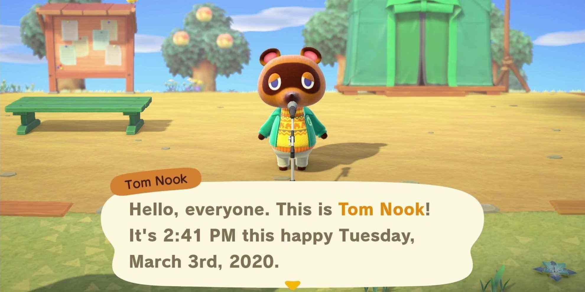 Animal Crossing New Horizons - Les annonces matinales de Tom Nook