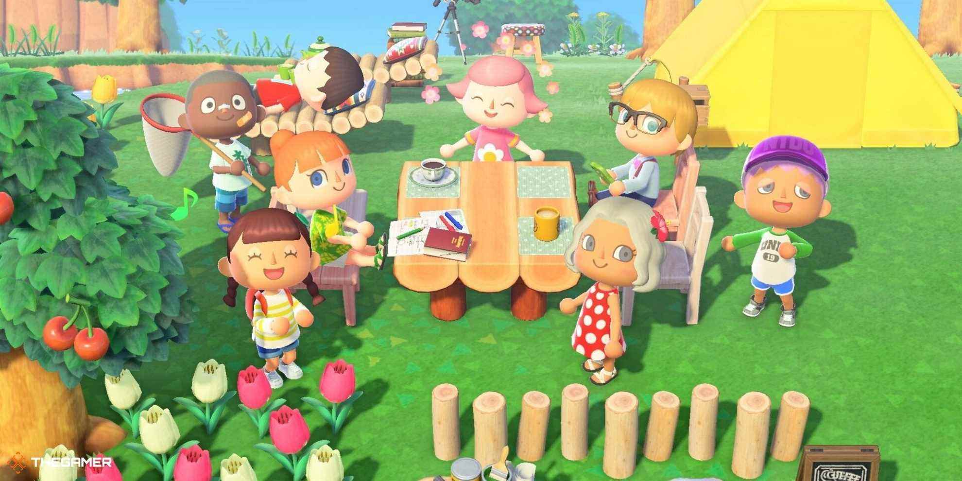 Animal Crossing New Horizons - les joueurs traînent ensemble sur une île