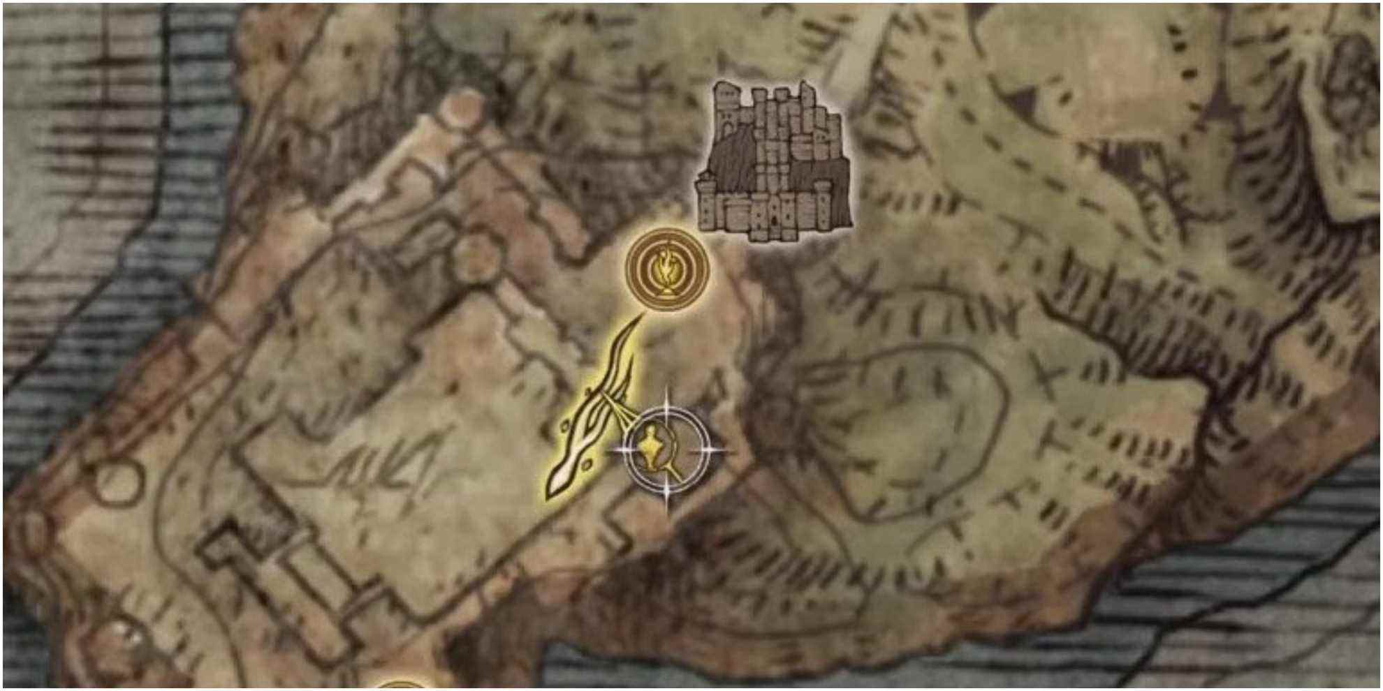 Emplacement de la carte d'Edgar dans le Morne du château d'Elden Ring