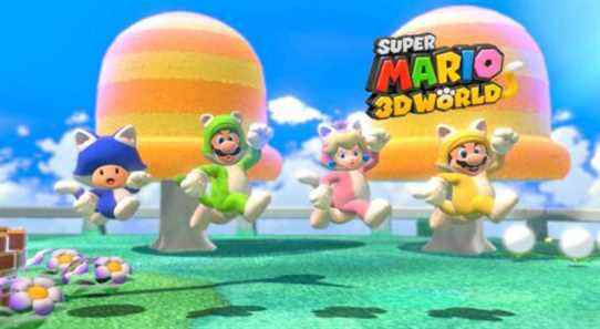 mario 3d world characters jumping cat suit