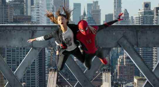 SPIDER-MAN: NO WAY HOME, from left: Zendaya, Tom Holland as Spider-Man, 2021. ph: Matt Kennedy / © Sony Pictures Releasing / © Marvel Entertainment / Courtesy Everett Collection