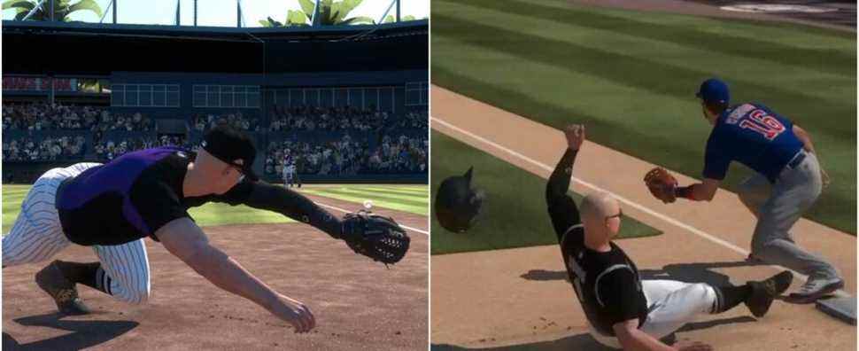 MLB The Show 22 How To Slide Dive And Jump Collage