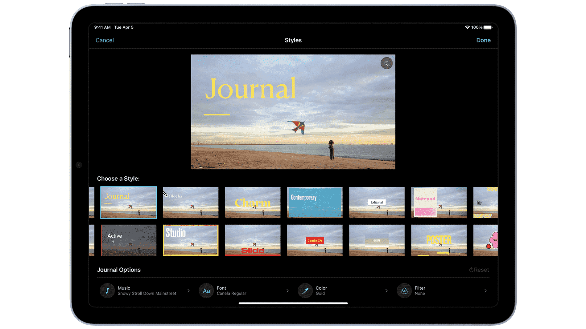 iMovie 3.0 sur iPadOS