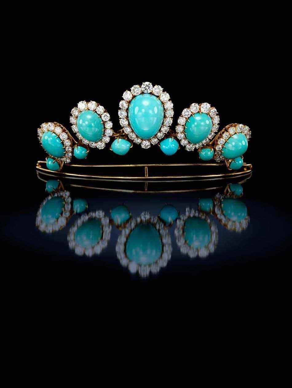 Van Cleef &  Diadème Arpels, turquoises et diamants 