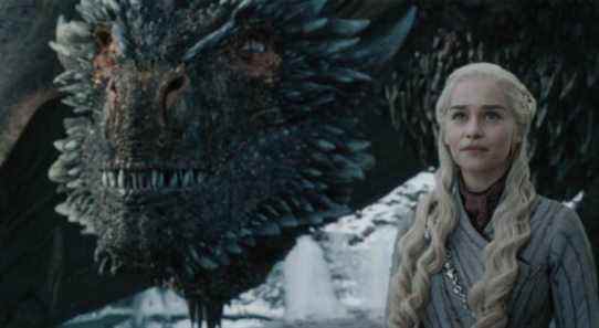 Game of Thrones Daenarys Targaryen Next To A Dragon