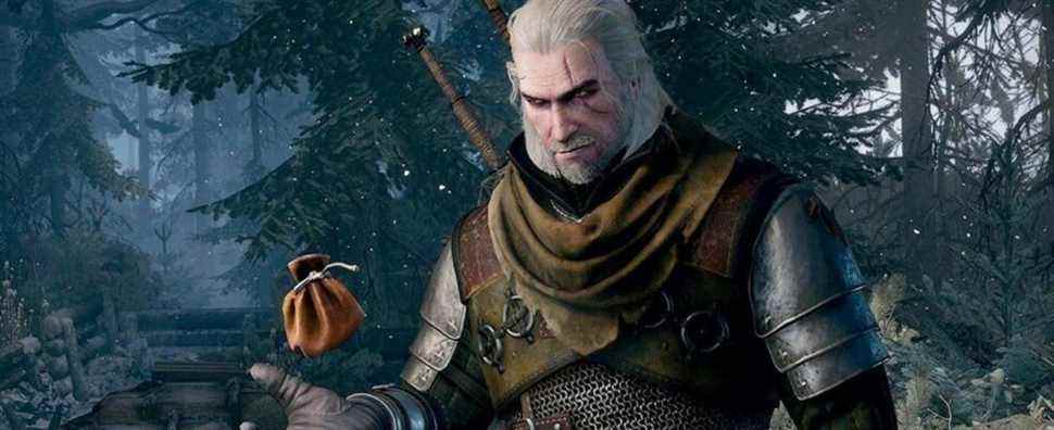 Geralt Of Rivia With A Bag Of Coins From The Witcher 3