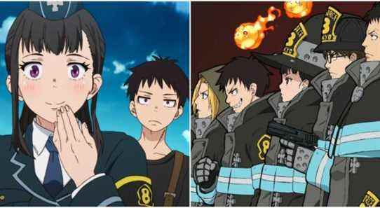 fire force anime split image shinra maki arthur