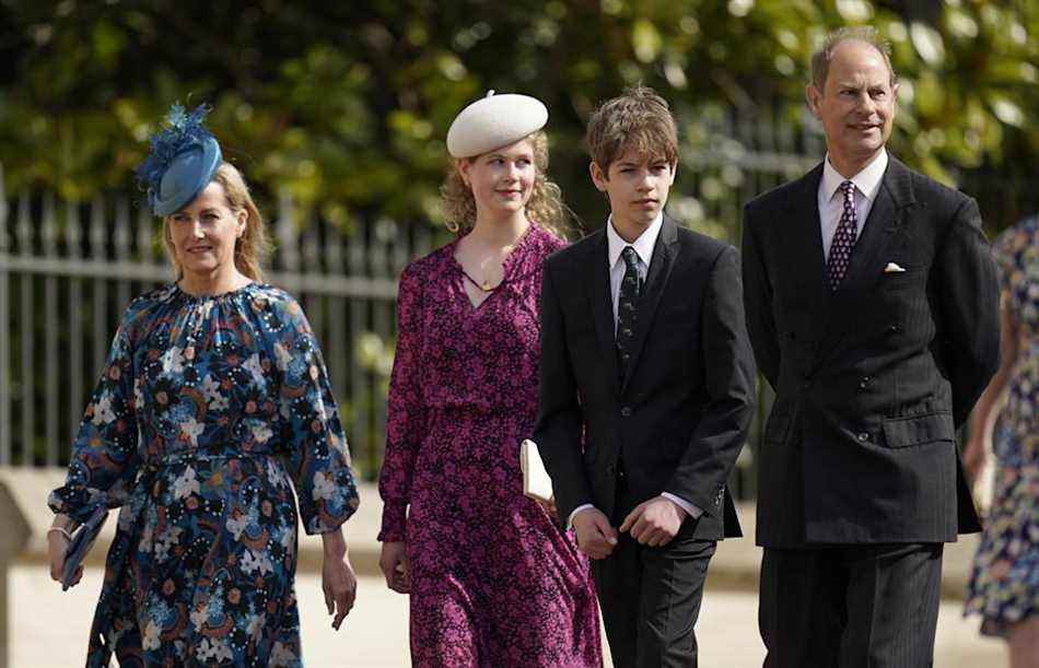 Le comte et la comtesse de Wessex étaient présents avec leurs enfants Louise et James.  (Médias PA)