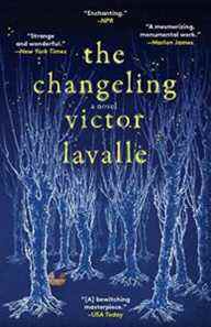 couverture de The Changeling de Victor LaValle, illustration d'une forêt réalisée en blanc sur fond bleu