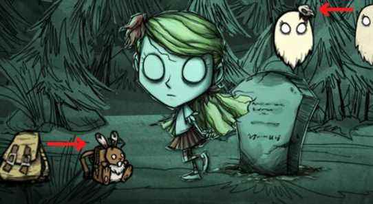 don't starve together spools wendy abigail backpack curio cabinet