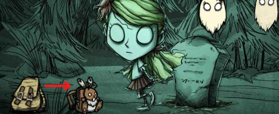 don't starve together spools wendy abigail backpack curio cabinet