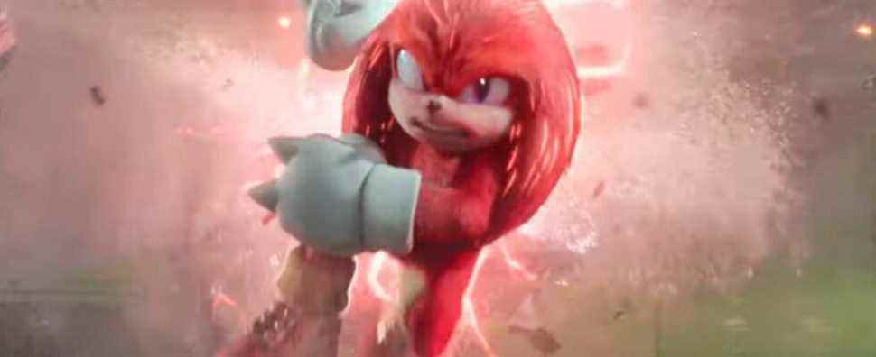 Knuckles jumps in Sonic 2