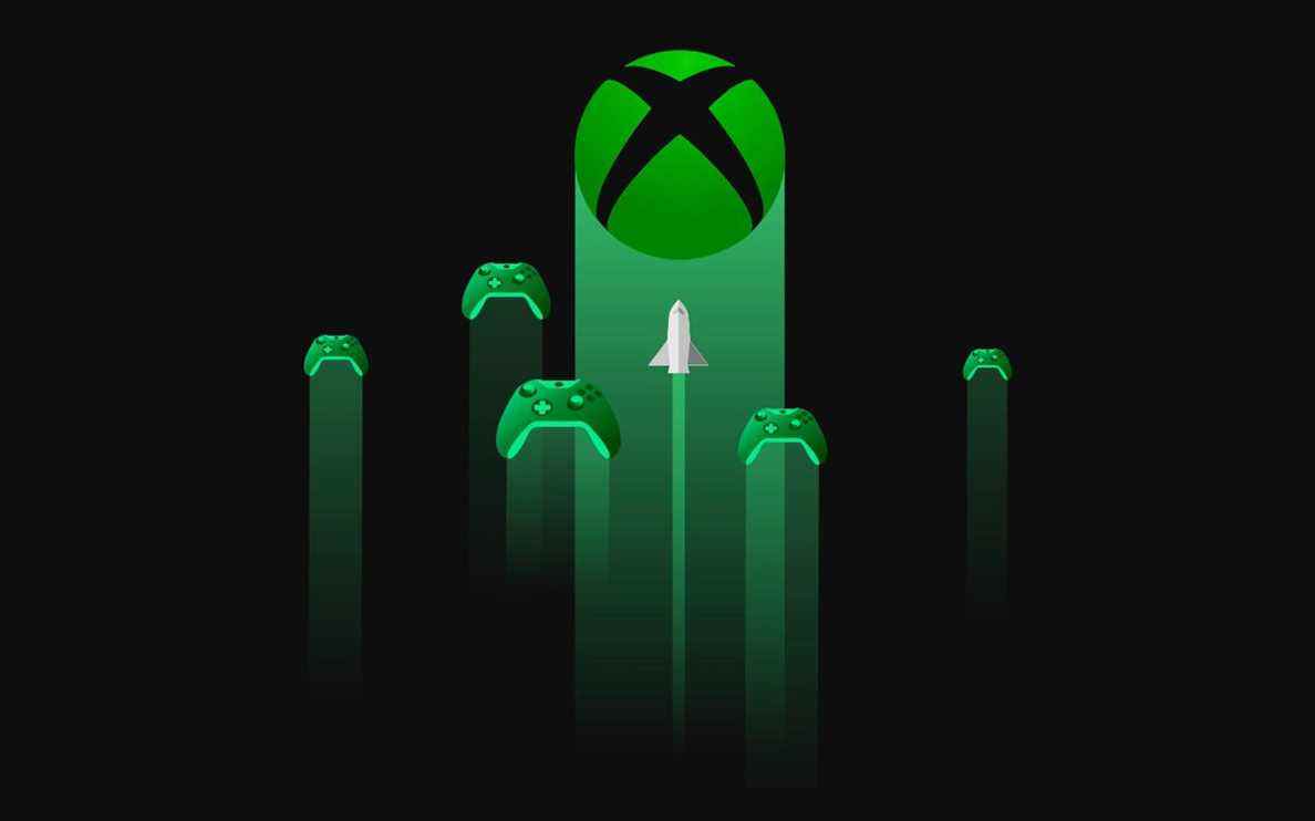 illustration pour Project xCloud avec le logo Xbox et les contrôleurs Xbox