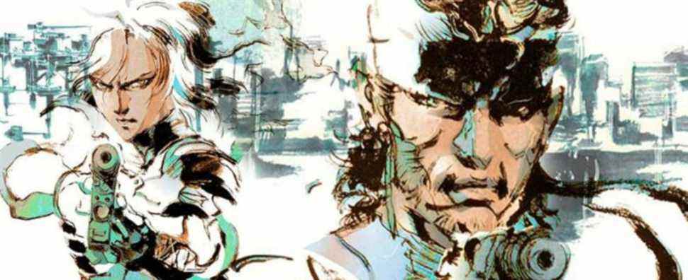 Metal Gear Solid 2: Official art showing Raiden and Snake
