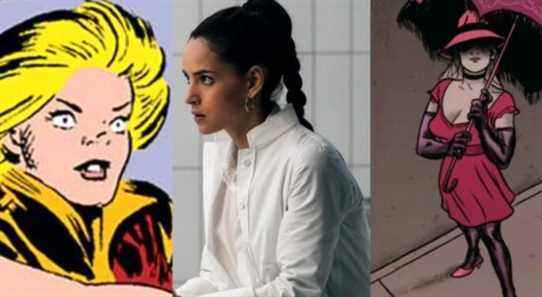 A split image depicts Martine Bancroft in the 1970s Marvel comics, in Sony's Morbius movie, and in modern Marvel comics