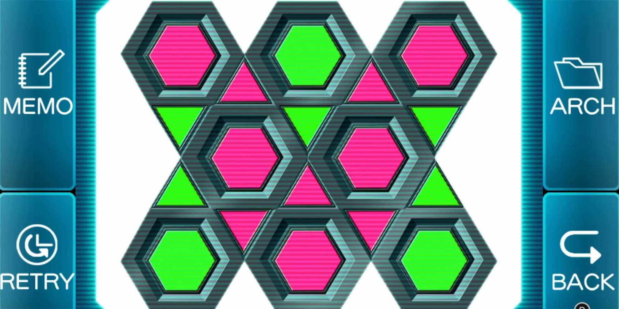 q salle hexagone et mini-jeu triangle