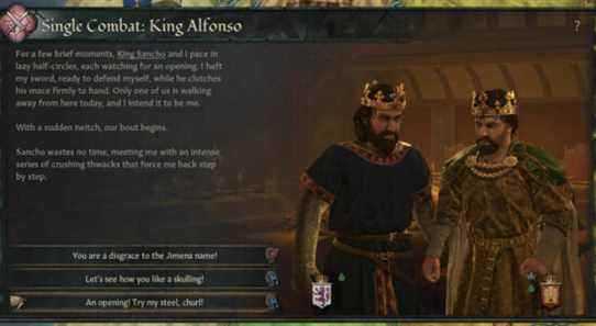 Le nouveau système de duel de Crusader Kings 3 est conçu pour les combats de pub ainsi que pour les défis honorables
