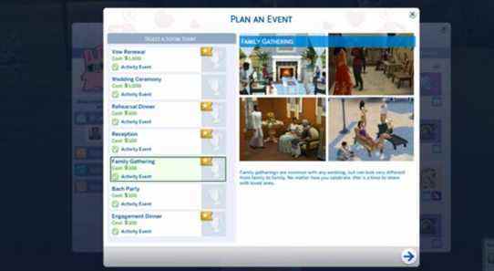 the family Gathering event in the sims 4
