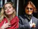Cette combinaison d'images de fichiers créée le 28 juillet 2020 montre Amber Heard arrivant le 23 juillet 2020 et Johnny Depp arrivant le 24 juillet 2020 à la Haute Cour de Londres. 