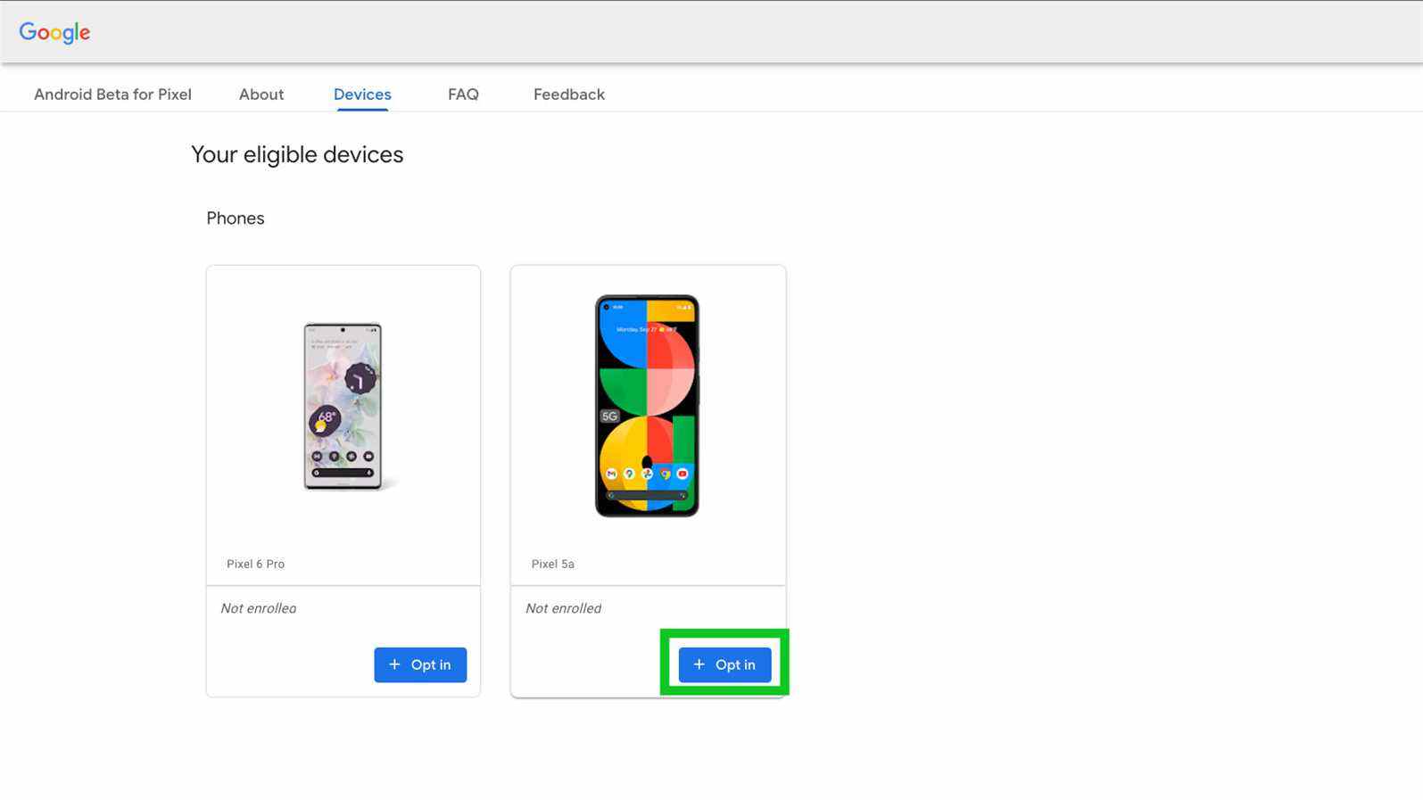 android 13 beta 1 comment installer la page des appareils éligibles
