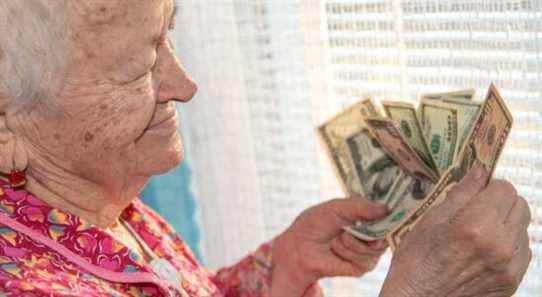 old woman with money