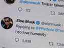 Les tweets d'Elon Musk sont diffusés sur un ordinateur le 25 avril 2022 à Chicago, Illinois.  Il a été annoncé aujourd'hui que Twitter avait accepté une offre de 44 milliards de dollars de Musk pour acquérir la société.