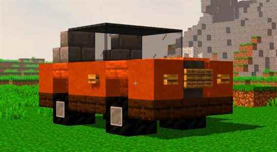 Le joueur Minecraft fabrique une voiture fonctionnelle sans mods
