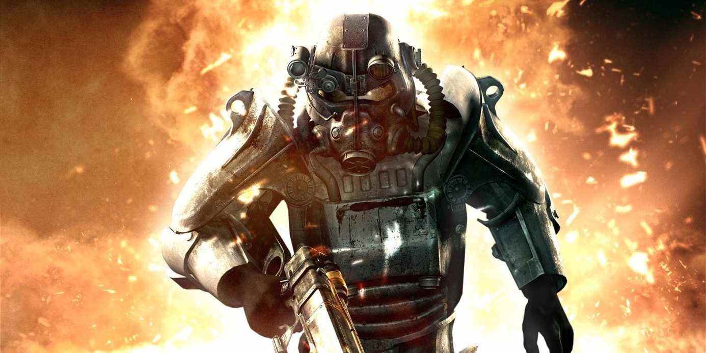 Fallout 4 Power Armor fuyant l'explosion