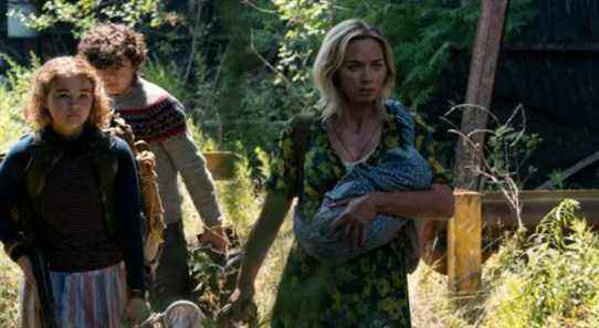 Emily Blunt and her movie family in A Quiet Place 2