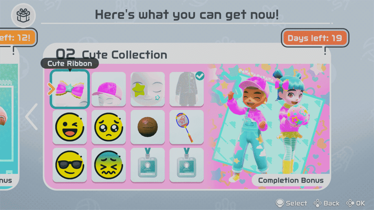 The Cute Collection, un ensemble de 12 articles roses et fluo que vous pouvez obtenir dans Nintendo Switch Sports