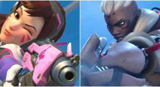 overwatch characters dva (left) and sojourn (right)