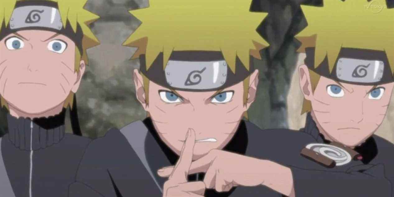 Naruto utilisant le jutsu Shadow Clone