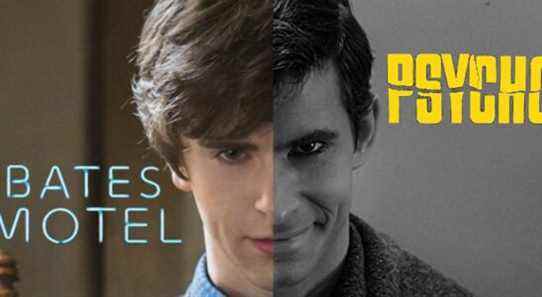 Freddie Highmore and Anthony Perkins as Norman Bates